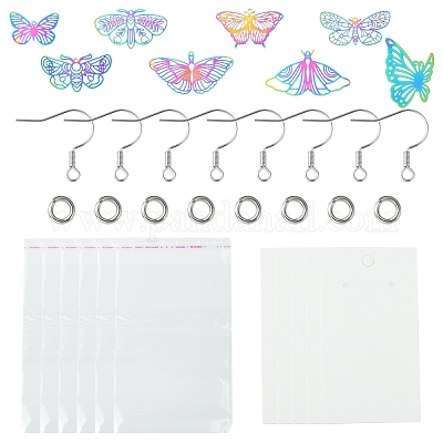 Наборы для изготовления украшений в виде бабочки из нержавеющей стали 201 с травленым металлом DIY-FS0007-47-1