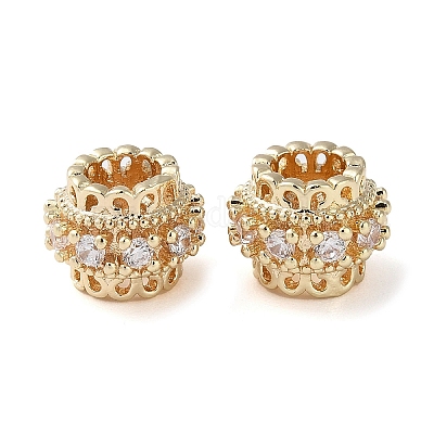 Стойка покрытие латунь с кубическим цирконием европейские бусины KK-M269-16G-1