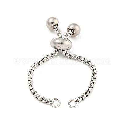 Не тускнеющий регулируемый браслет из нержавеющей стали 304 с цепочкой-слайдером MAK-L038-001P-02-1