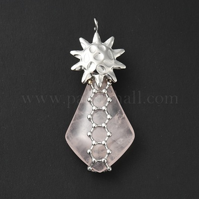 Природного розового кварца подвески G-G870-07P-1