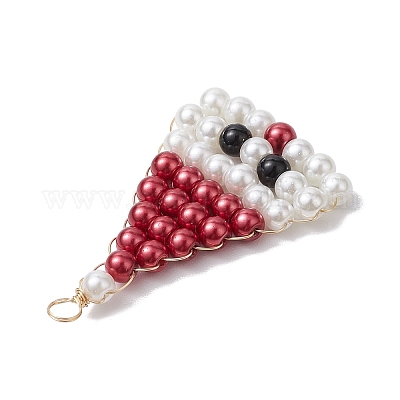 Подвески из окрашенного в массе стекла с перламутровым жемчугом подвески PALLOY-JF03088-1