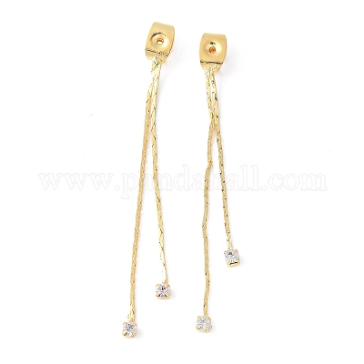 Гайки для сережек с микропаве из кубического циркония из латуни KK-F892-15G-1