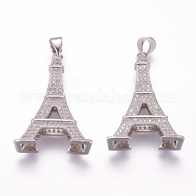 Латунные микро проложить кубического циркония подвески ZIRC-F054-37P-1