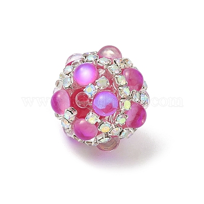 Сверкающие акриловые инкрустированные круглые бусины CLAY-NH0003-03S-03-1