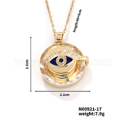 Винтажные сверкающие ожерелья с подвеской от сглаза со стразами YZ2067-2-1