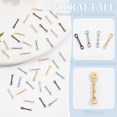 40 шт. 4-цветное ионное покрытие (IP) 304 нержавеющая сталь соединительные подвески STAS-UN0060-46-1