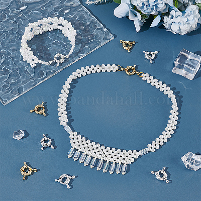 10 шт. 2 цвета латунные пружинные застежки-кольца KK-BBC0016-33-1