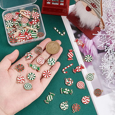 68шт 17 стиля рождественские тематические подвески из сплава с эмалью FIND-PH0010-59-1