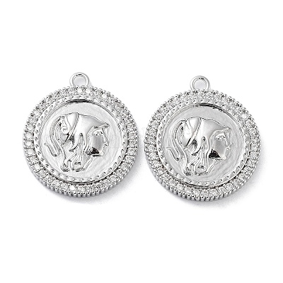 Латунные микропаве прозрачные подвески с фианитом KK-F871-40P-1