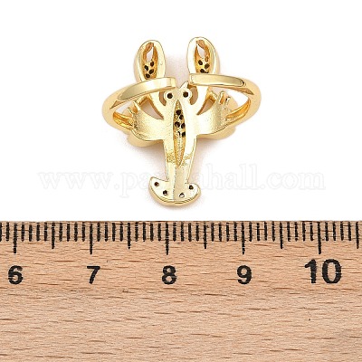 Латунные микро проложить манжеты кольца кубического циркония RJEW-C145-01B-G-1