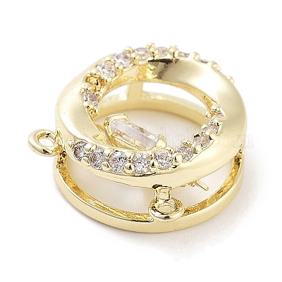 Латунные микропаве прозрачные подвески с фианитом ZIRC-L104-002G-1