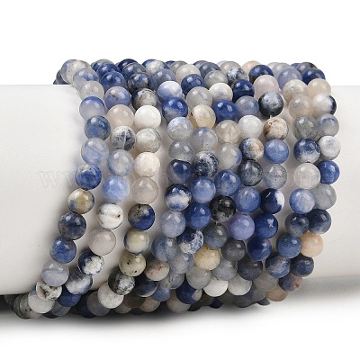 Естественно содалит круглый шарик нити&nbsp;G-E334-4mm-08-1