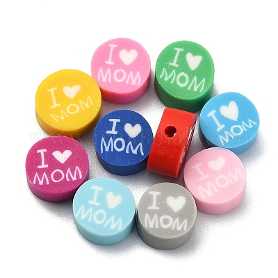 100шт 10 цвета бусины из полимерной глины ручной работы CLAY-YW0001-64-1