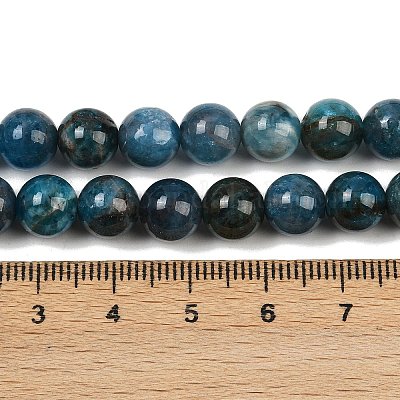 Круглые бусины пряди природного апатита G-K068-02-8mm-1