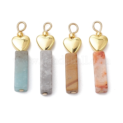 Натуральный агат с сумасшедшим кружевом/картографический камень/цветочный амазонит/деревянный кружевной камень прямоугольные подвески PALLOY-JF02973-1