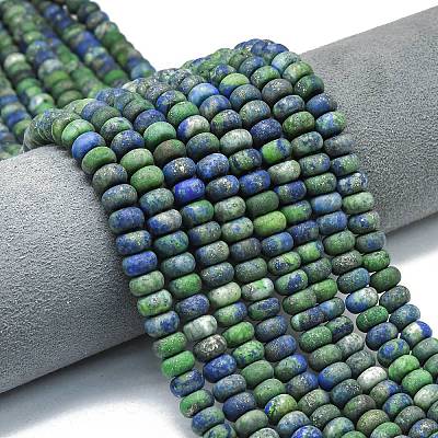 Нити бусин из окрашенной натуральной хризоколлы и лазурита G-P575-A35-8x5mm-1