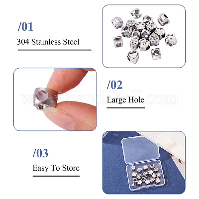 18 шт. 9 стиля европейских бусин со стразами из нержавеющей стали 304 STAS-TA0003-15-1