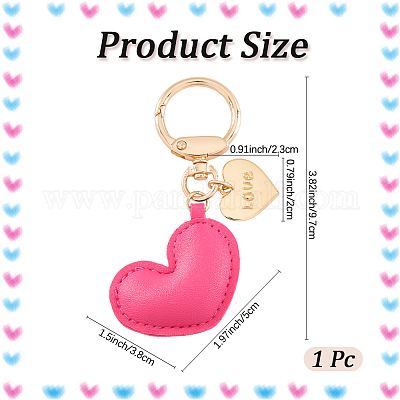 1шт брелок в форме сердца из искусственной кожи KEYC-CL0001-14E-1