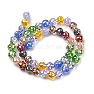 Стеклянные бусины с гальваническим покрытием  EGLA-D300-06-8mm-01-1