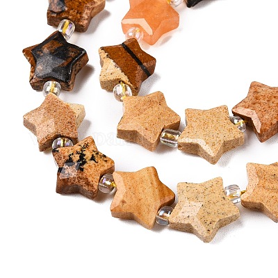 Естественного изображения яшмы бисер нитей G-T138-189-1