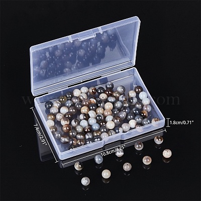 Окрашенные и нагретые круглые бусины из натурального агата G-AR0001-55-1