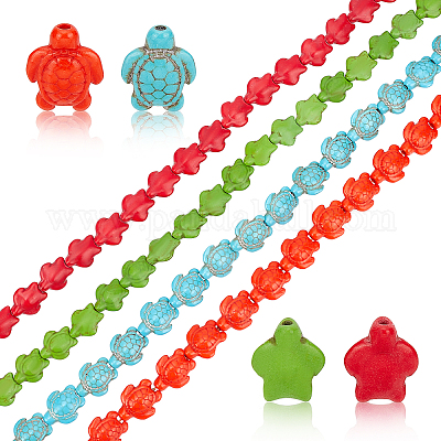 4 нить 4 нити окрашенных синтетических бирюзовых бусин 15~18x12~14x6~8 стилей G-GA0001-62-1