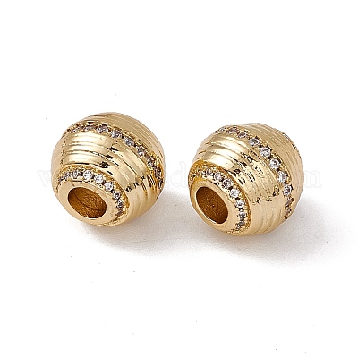 Стойки обшивки латунь микро проложить кубического циркония бусы KK-C007-46G-1
