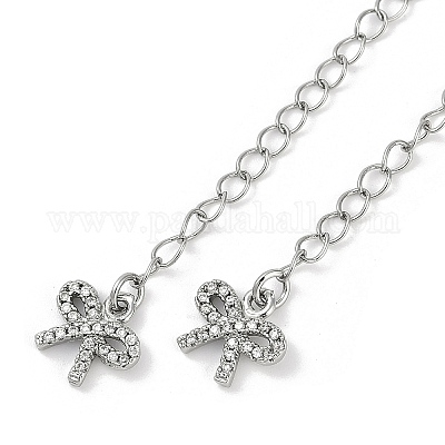 Латунные микро-паве кубические цирконии заканчиваются цепочками KK-U043-06P-1