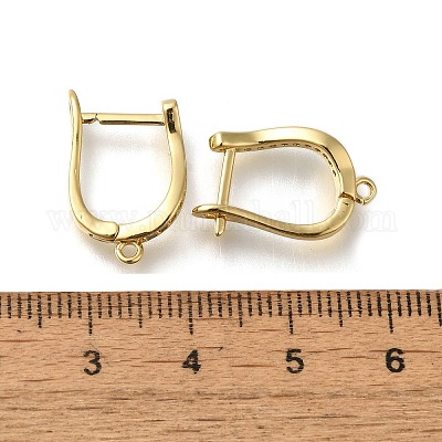 Покрытие стойки латунь микропаве фианит серьги обручи EJEW-H143-09G-1