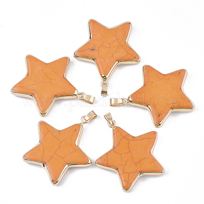 Гальванические синтетические бирюзовые подвески G-S344-65F-1