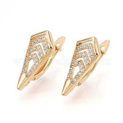 Латунный микропаве кубический цирконий кольцо серьги фурнитура KK-N261-42G-1