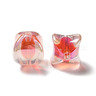 Двухцветное УФ-покрытие радужных переливающихся акриловых бусин TACR-D010-04F-1