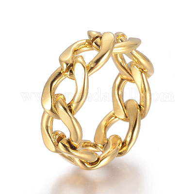 Кольца унисекс из нержавеющей стали 304 RJEW-L092-03G-17mm-1