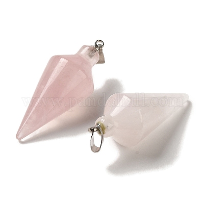 Природного розового кварца подвески G-Z055-02P-09-1