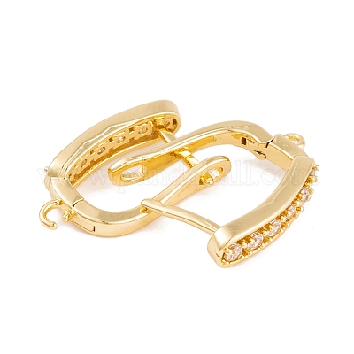 Фурнитура для сережек-обручов из латуни с фианитом KK-S374-04G-04-1