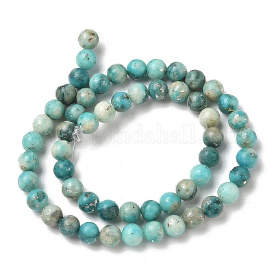 Нити из окрашенных натуральных доломитовых бусин G-D337-8mm-D07-1