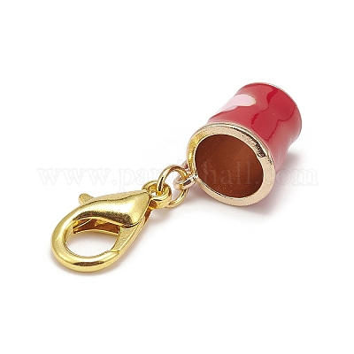 Чайная чашка с подвеской из эмали из сплава сердца HJEW-JM01041-1