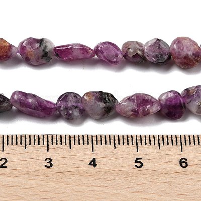 Натуральный лепидолит / пурпурный слюдяный камень бисер пряди G-S383-01-1