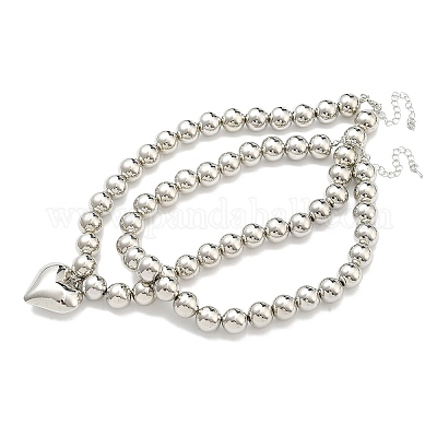 2шт. 2 стиля ожерелья из сплава с подвеской в форме сердца NJEW-P319-02P-1