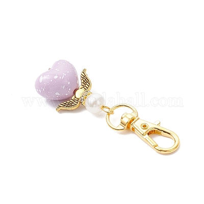 Подвеска в виде ангела-сердца из непрозрачного акрила HJEW-JM04437-1