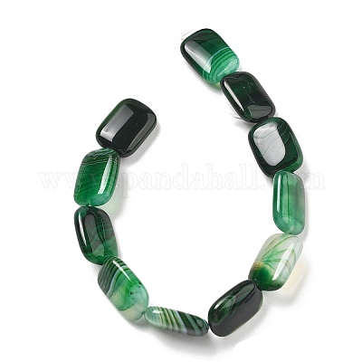 Натуральные полосатые агатовые бусы G-K392-B09-13x18mm-1