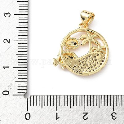 Латунные микро проложить кубического циркония подвески KK-S337-08G-B-1