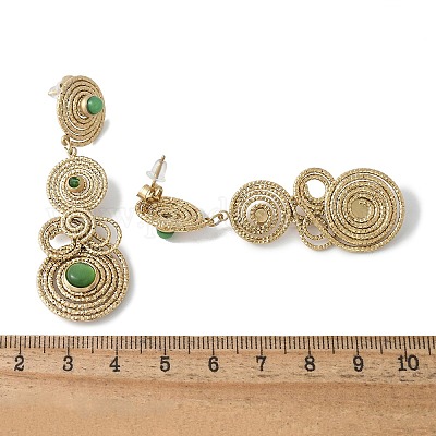 Серьги-гвоздики с подвесками из нержавеющей стали марки 304 «Вихревая спираль» EJEW-Q028-01C-G-1