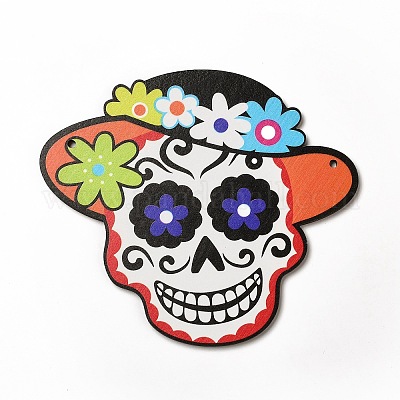 Большие подвески из дерева с односторонним принтом WOOD-I010-09F-1