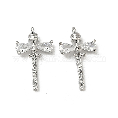 Латунные микропаве прозрачные подвески с фианитом KK-A280-05B-P-1