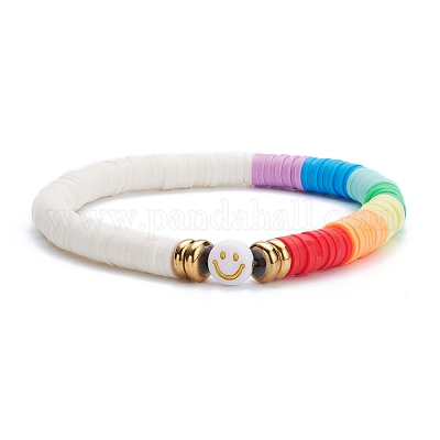 Set di bracciali elastici fatti a mano in argilla polimerica con perline  heishi all'ingrosso 