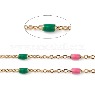 Цепи панцирные из нержавеющей стали 304 с эмалированными звеньями-бочонками CHS-P016-34G-1