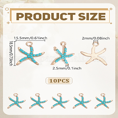 10 шт. подвески из сплава морской звезды и смолы ALRI-LP0001-01-1