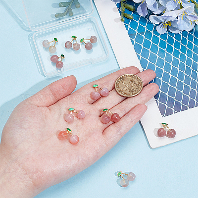 10 шт. подвески из натурального агата в виде фруктов G-OC0005-93-1