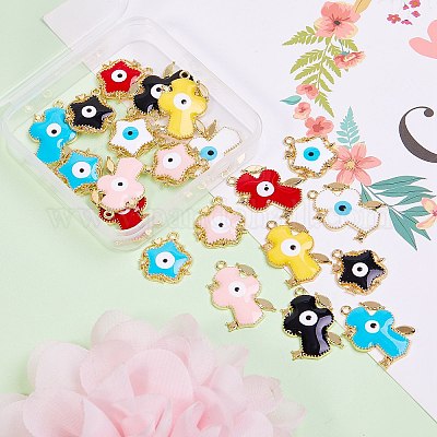 22 шт. Подвески из сплава с эмалью ENAM-SZ0001-39LG-1